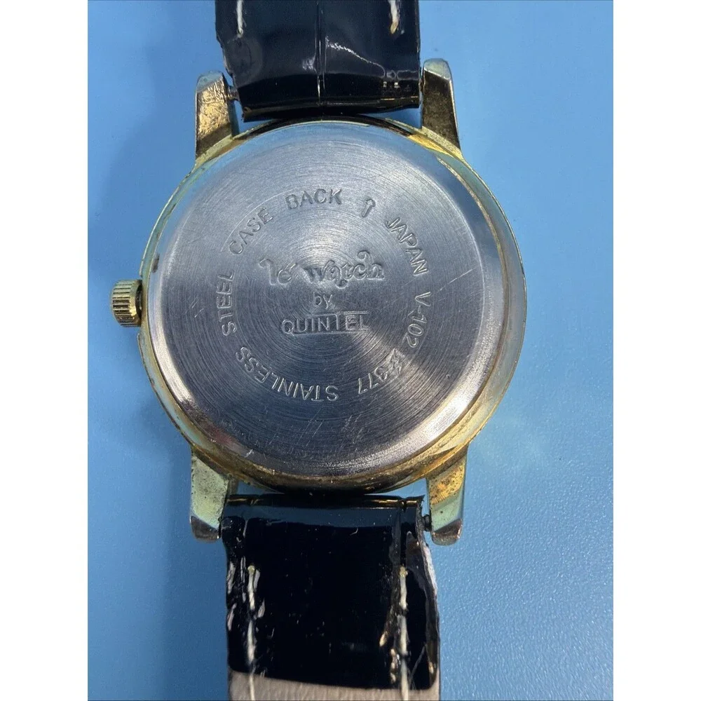 Vintage Le Watch by Quintel Black/Gold, New Band And Battery